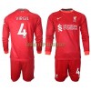 Original Trikotsatz Liverpool VIRGIL 4 Heimtrikot 2021-22 Langarm Für Kinder